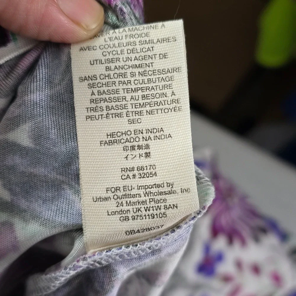 Free People Floral Midi Dress Womens S Purple‎ Kaleidoscopic Boho Keyhole Back